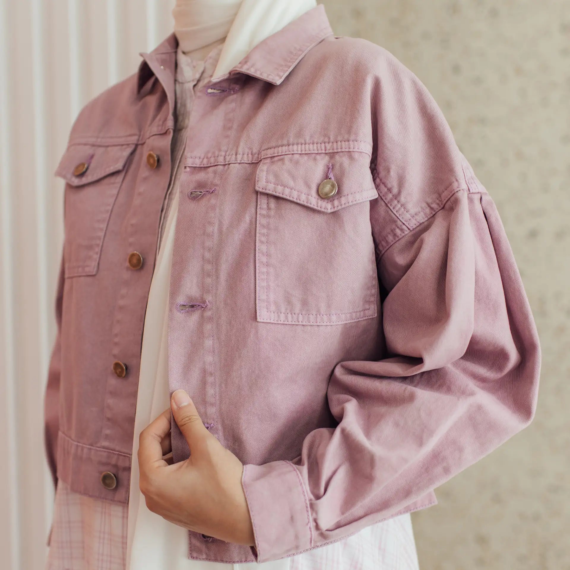 Alexa Denim Lilac Outerwear
