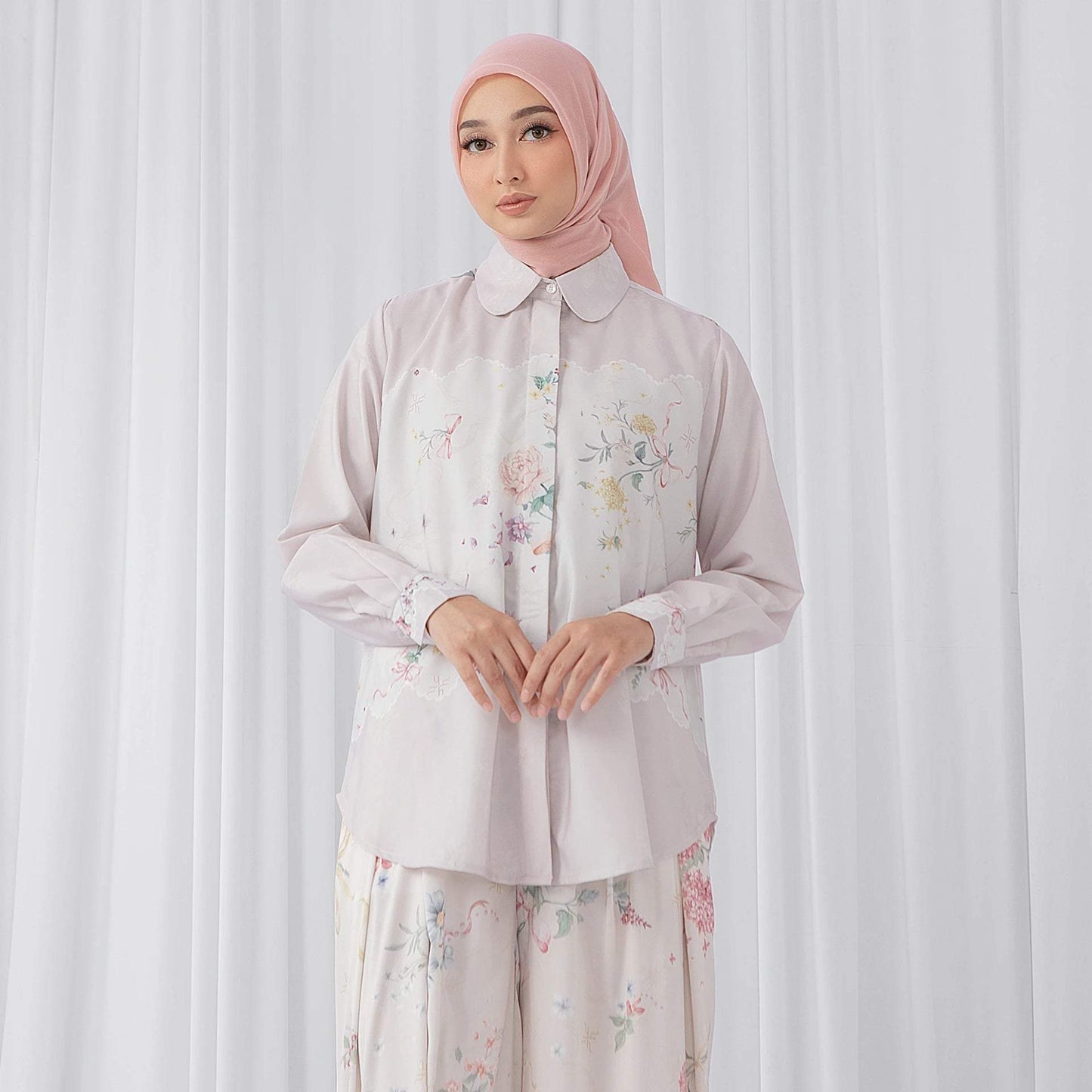Aliza Dusty Pink Coquette Top | HijabChic