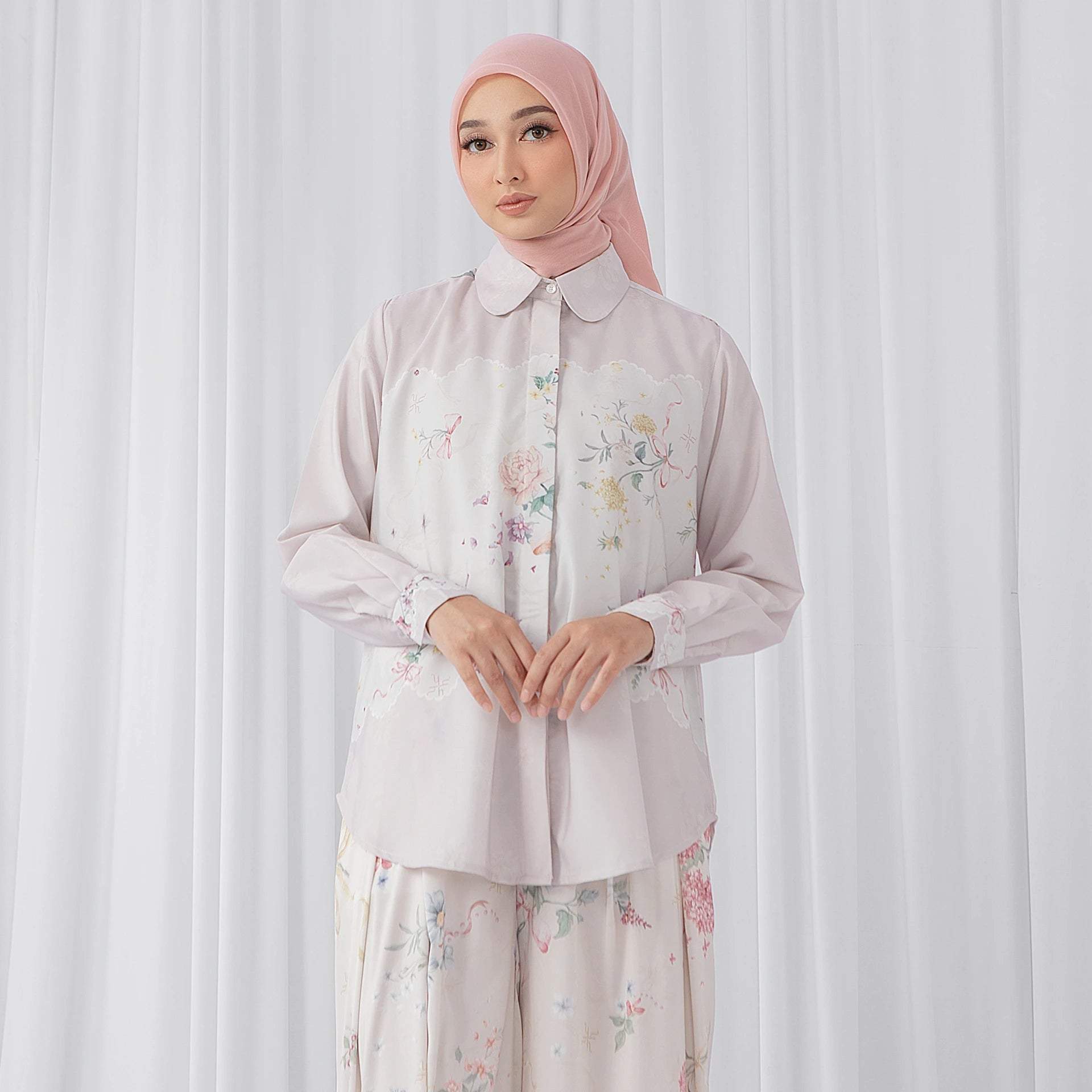 Aliza Dusty Pink Coquette Top | HijabChic