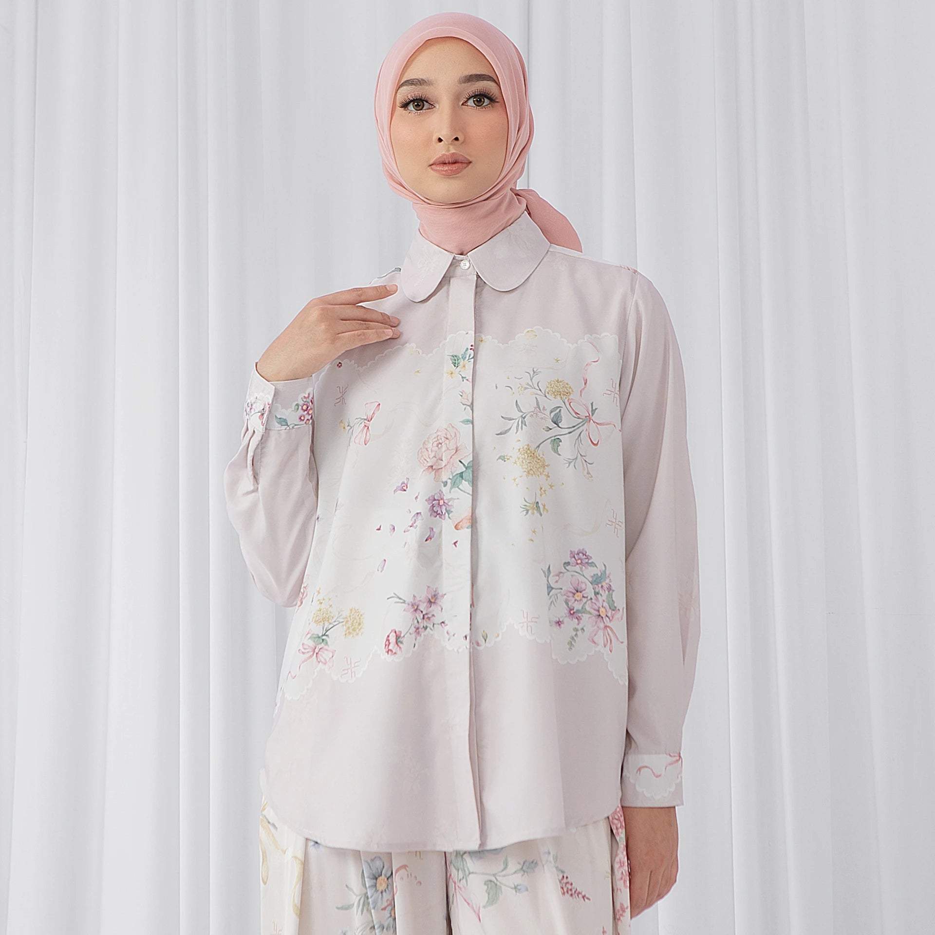 Aliza Dusty Pink Coquette Top | HijabChic
