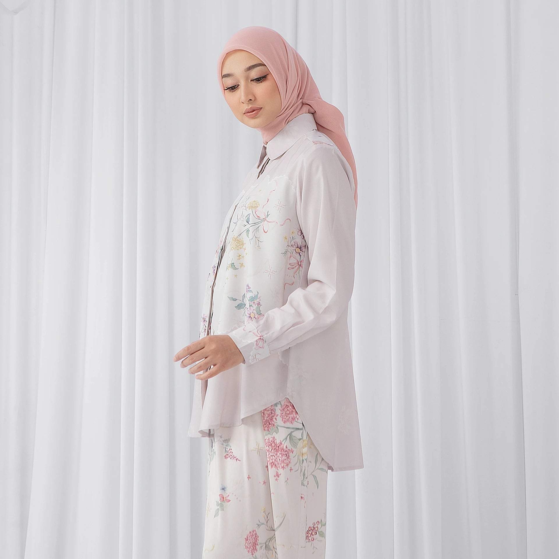 Aliza Dusty Pink Coquette Top | HijabChic