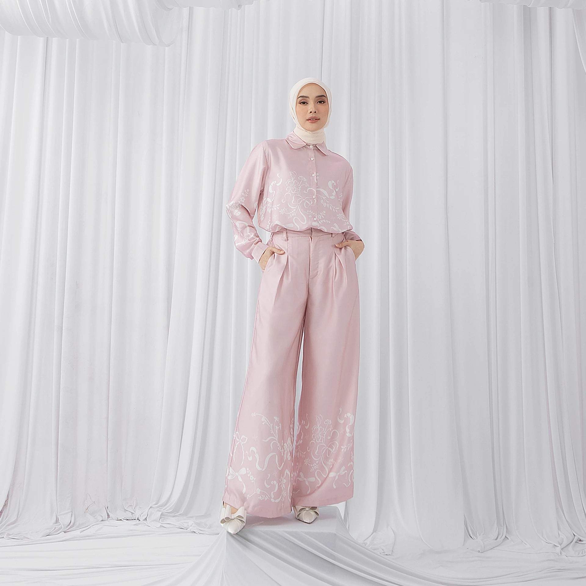 Alura Enchanted Pink Coquette Pants HijabChic 1