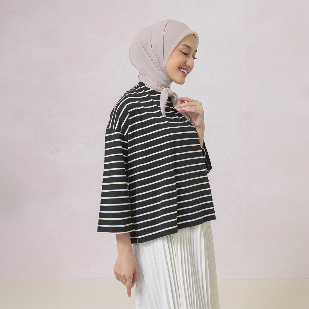 Megumi Black Stripe Tops