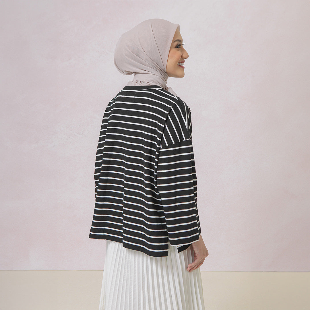 Megumi Black Stripe Tops