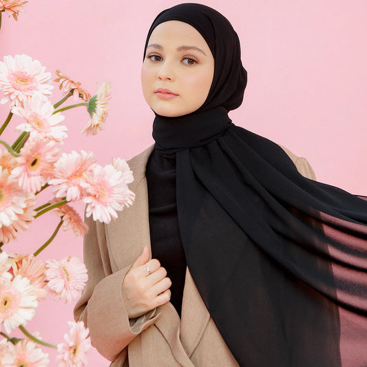 Azima Black Instant Pashmina