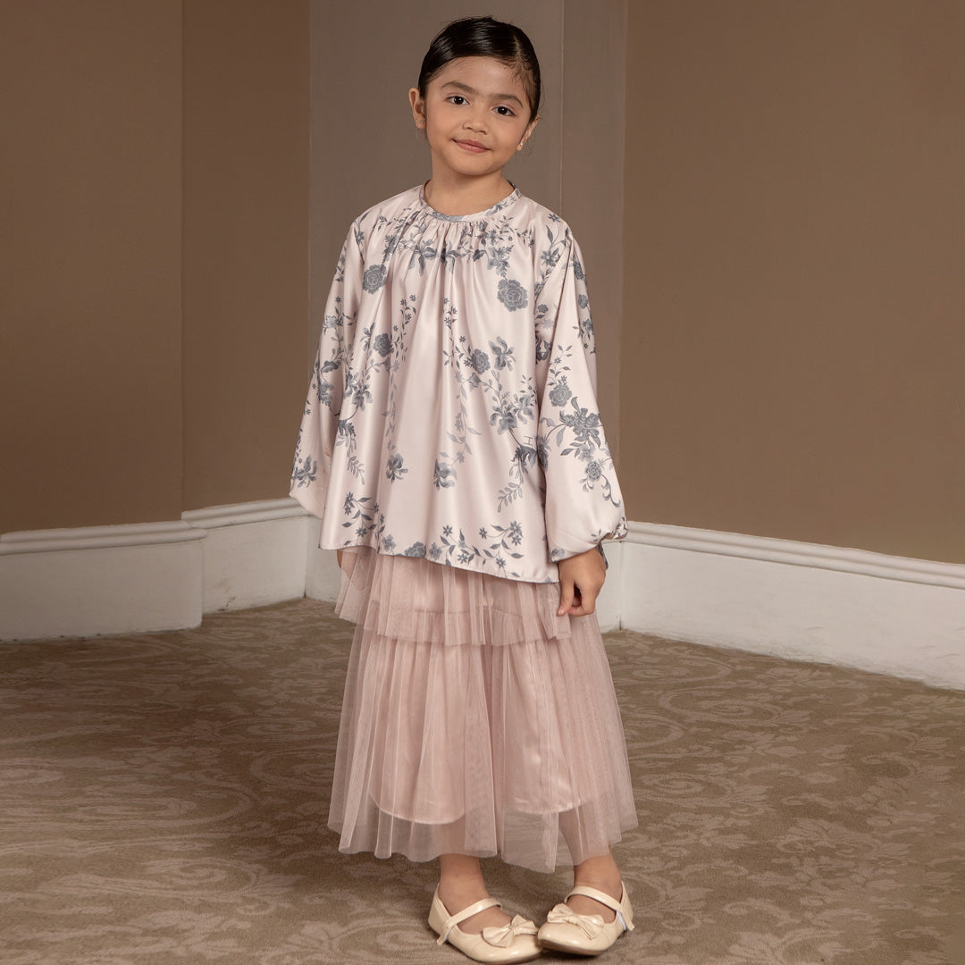 Bella Girl Top Ash Grey