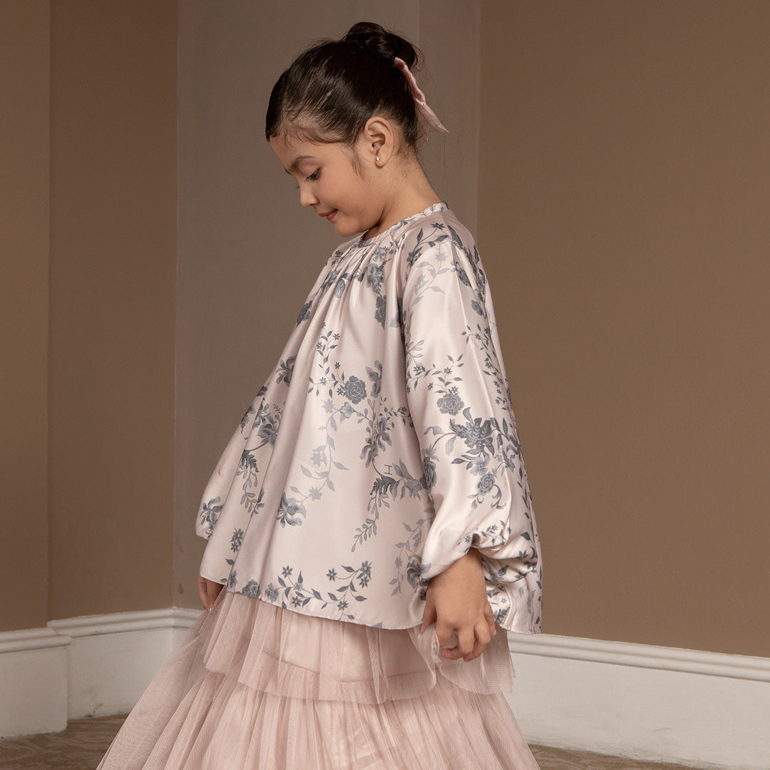 Bella Girl Top Ash Grey