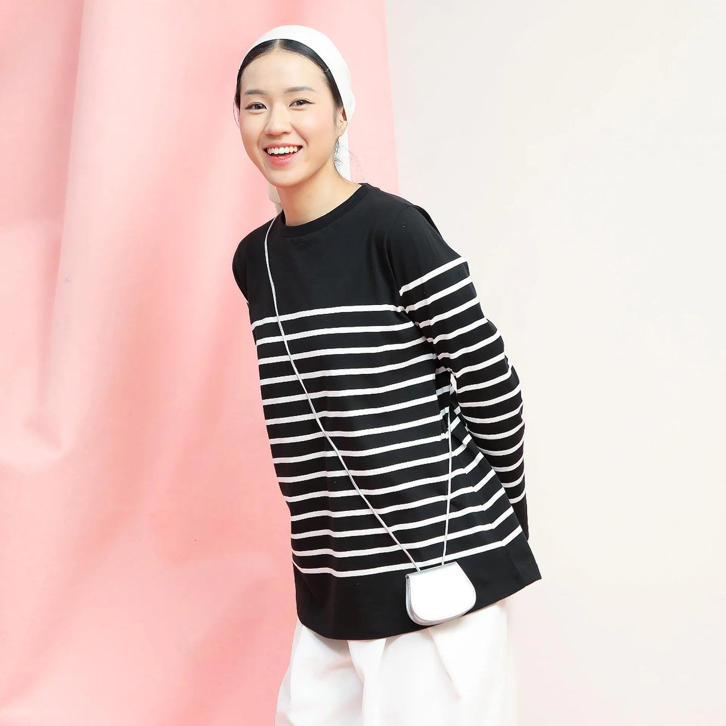 Aisly Black Stripe Tops | HijabChic