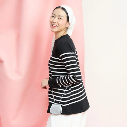 Aisly Black Stripe Tops | HijabChic