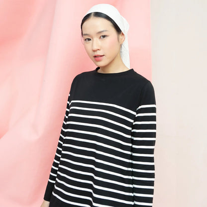 Aisly Black Stripe Tops | HijabChic