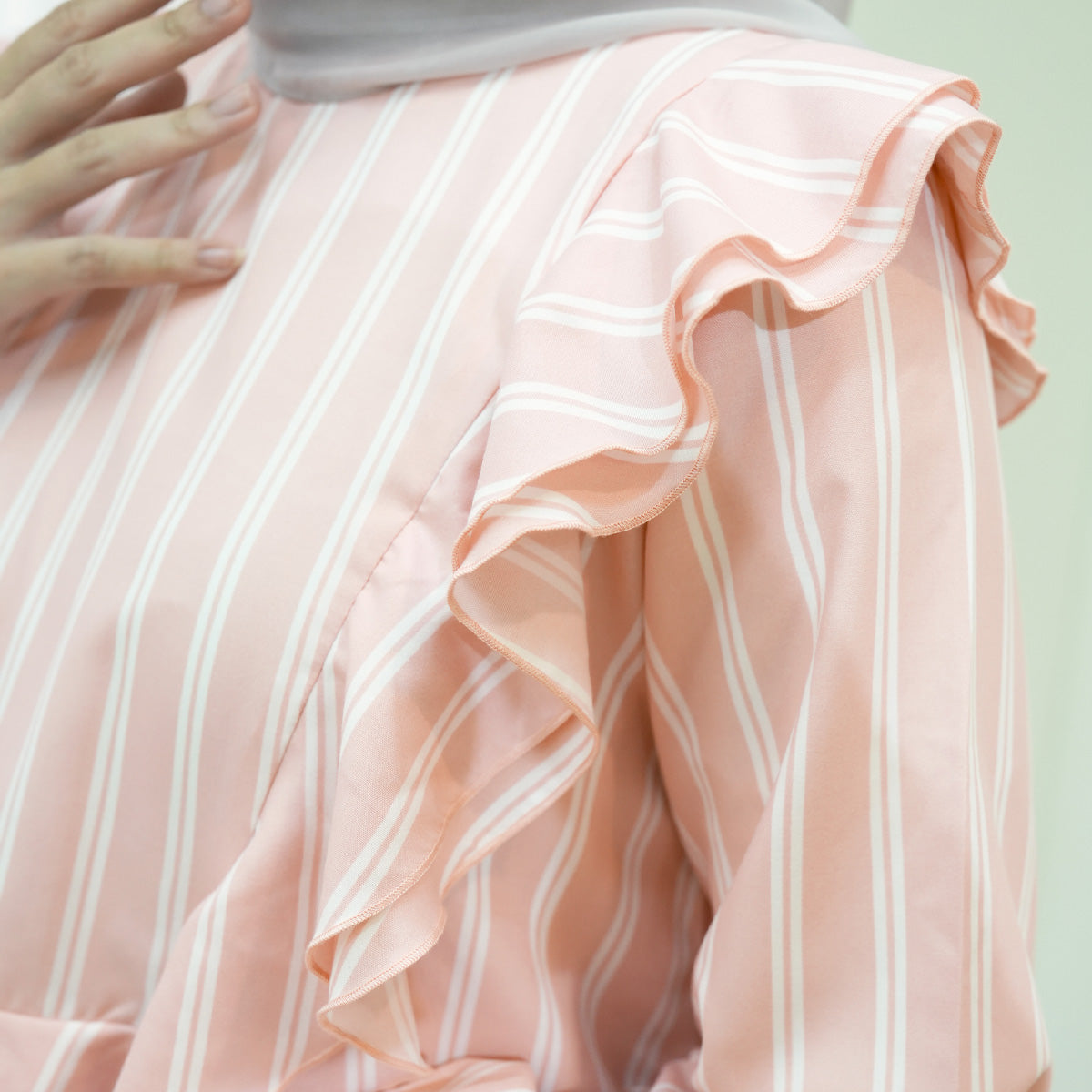 Zalina Blushing Peach Stripe Tops