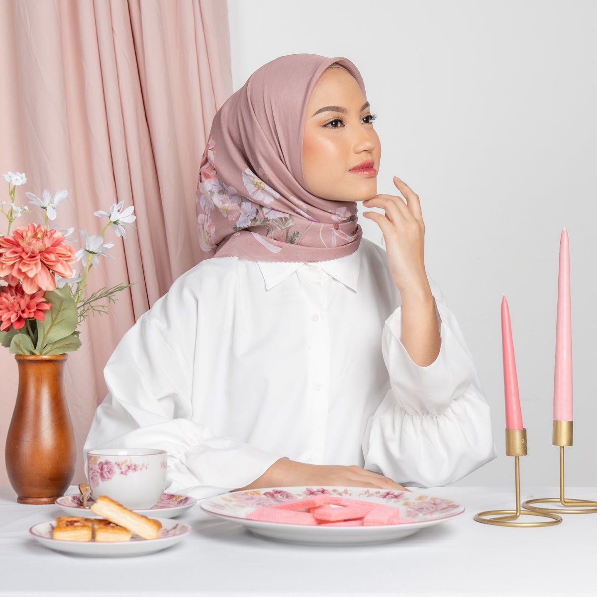 Flourette Bronze Scarf | HijabChic
