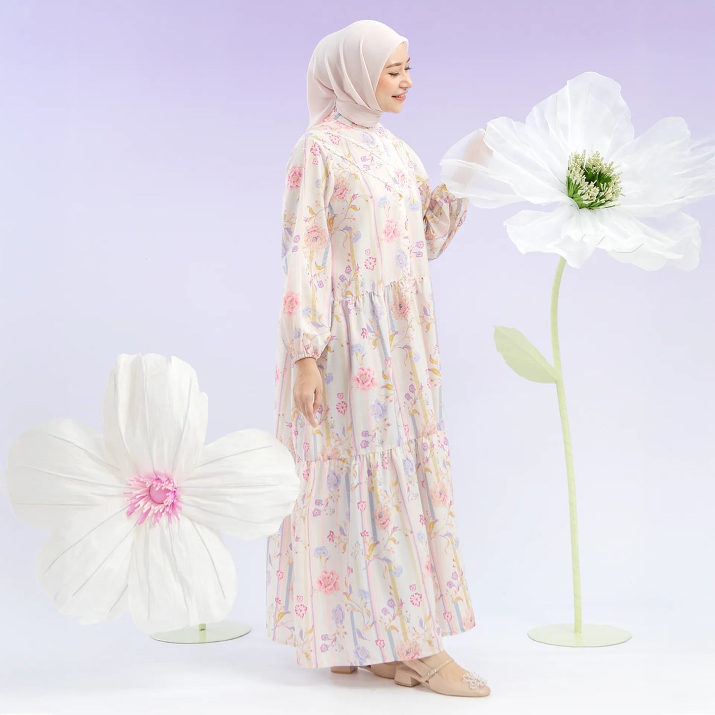 Calysta Creme Pink Dress