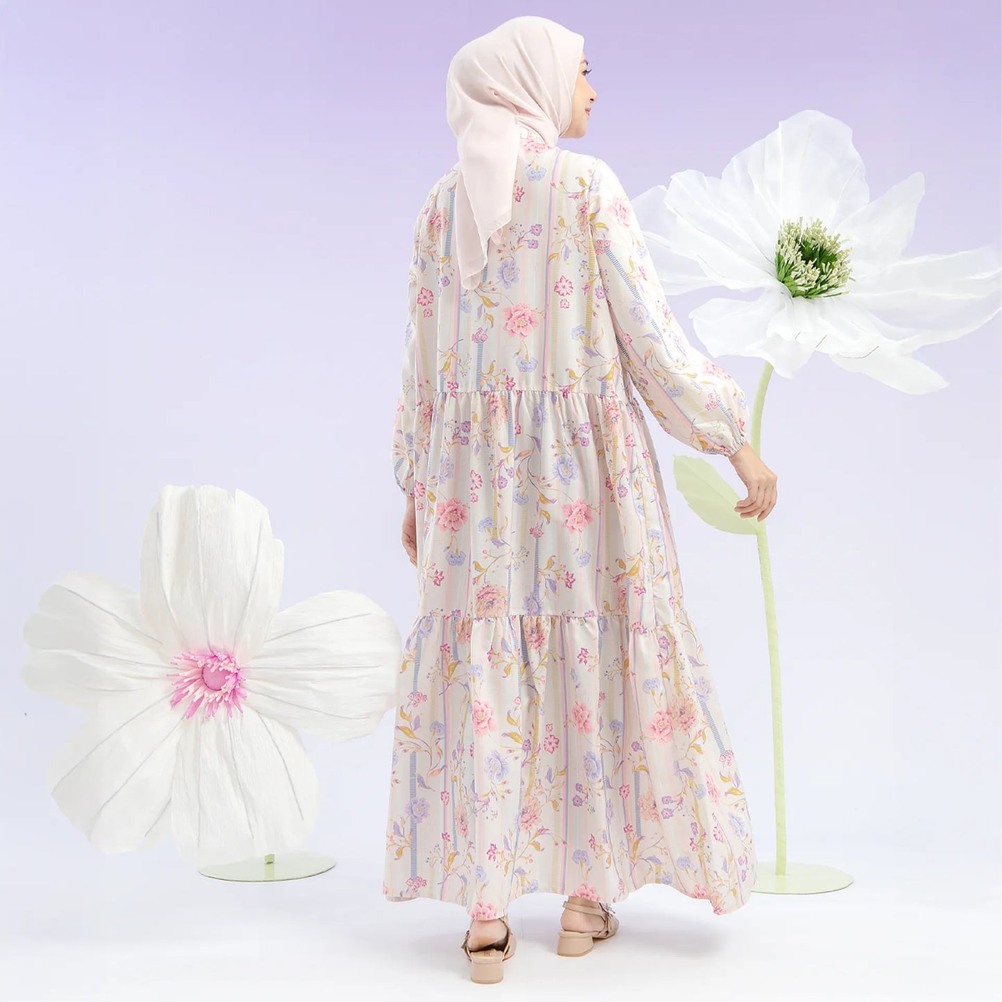 Calysta Creme Pink Dress