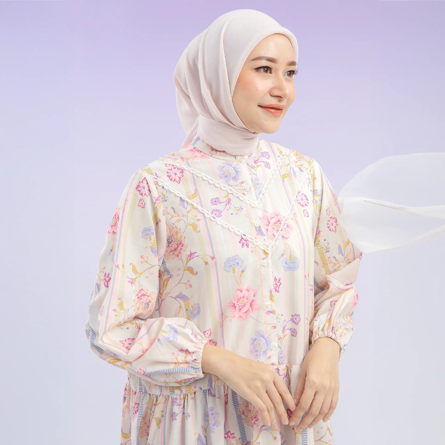 Calysta Creme Pink Dress