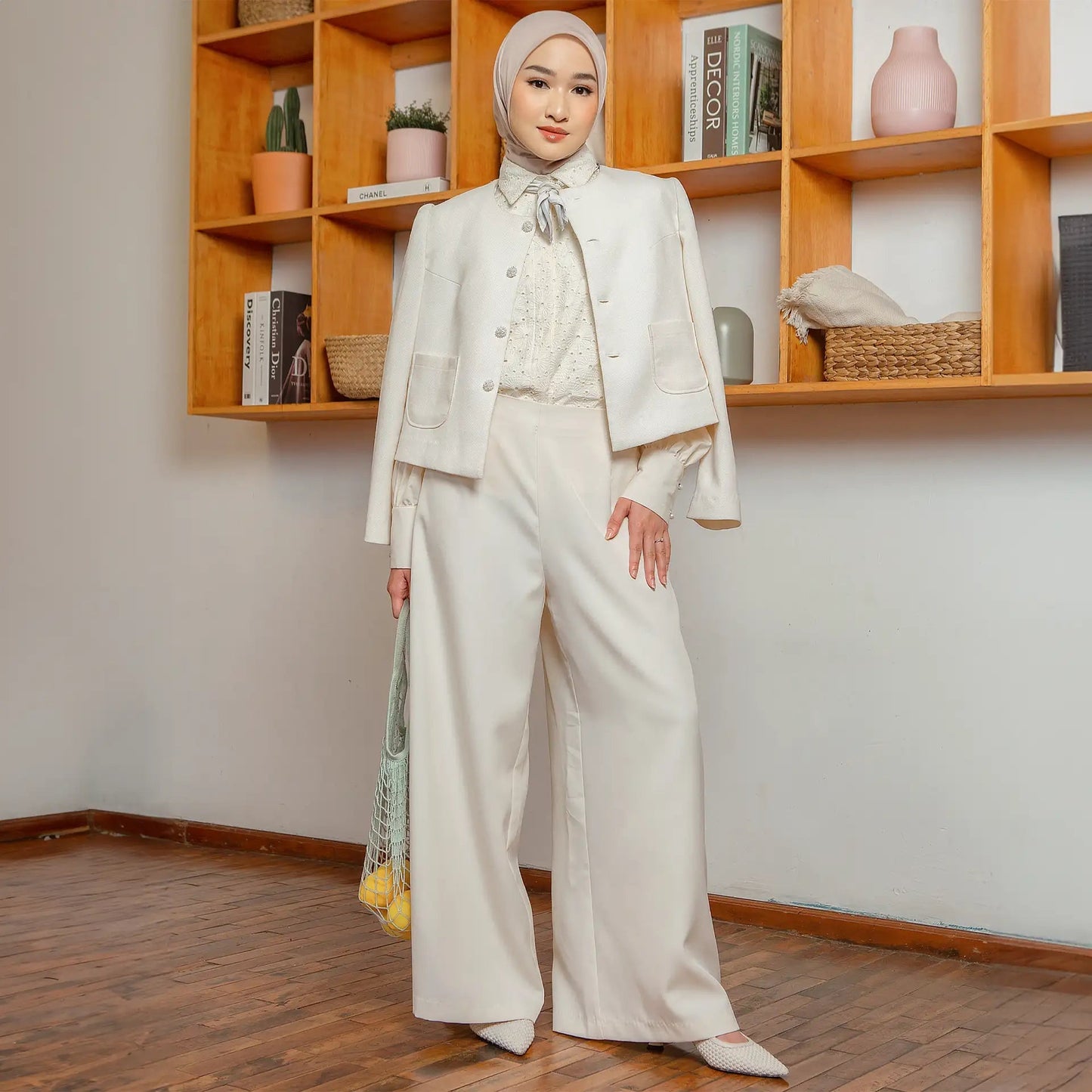 danica ecru pants hijabchic kiara leswara celana kulot 1