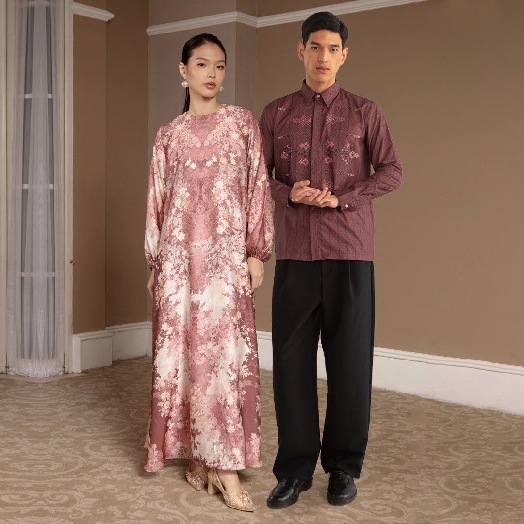 Bundling Homecoming Couple Malik Koko Maroon + Rosela Dress Rosewood