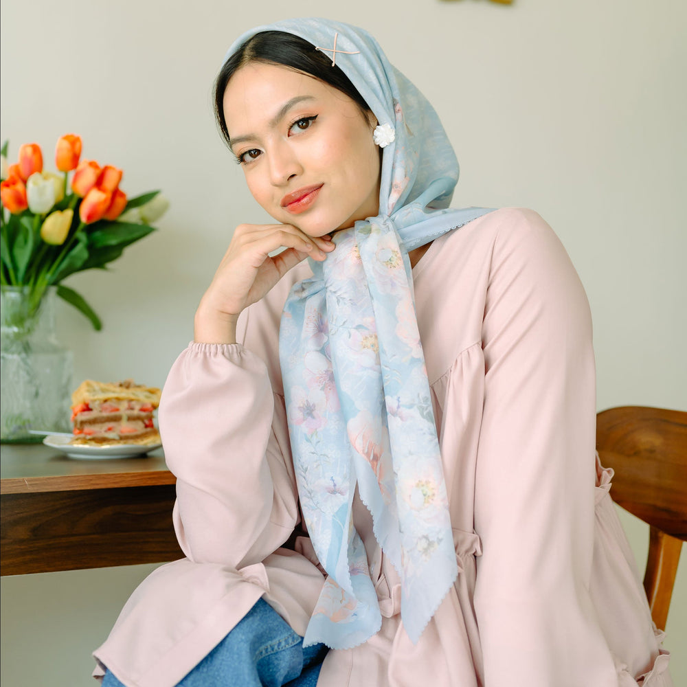 Calendula Baby Blue Scarf | HijabChic
