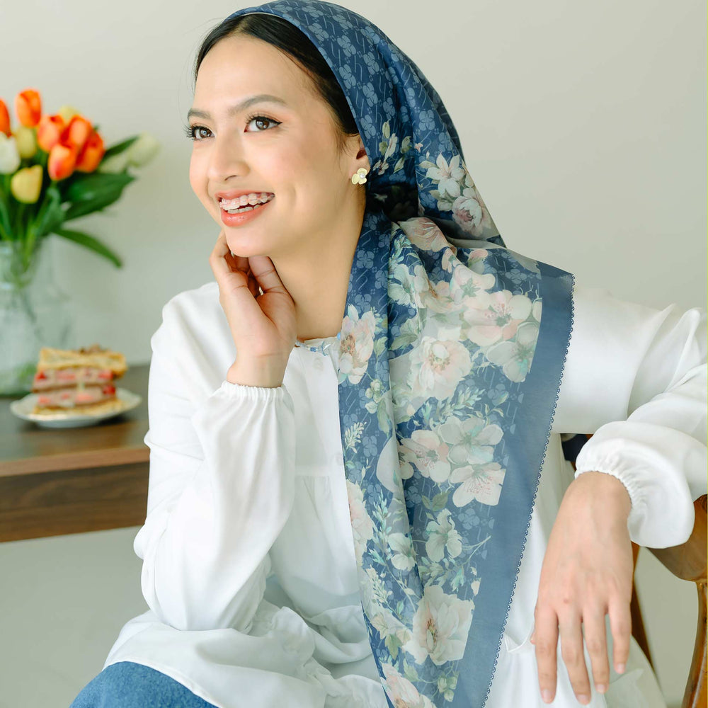 Calendula Navy Scarf | HijabChic