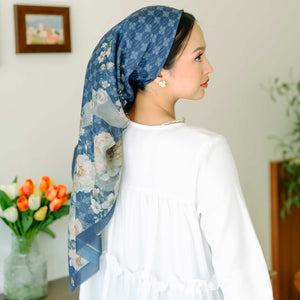 
            
                Load image into Gallery viewer, Calendula Navy Scarf | HijabChic
            
        
