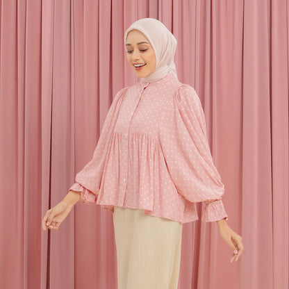 Canisa Polkadot Pink Tops