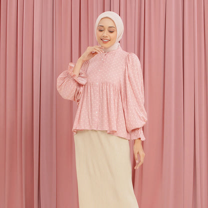 Canisa Polkadot Pink Tops