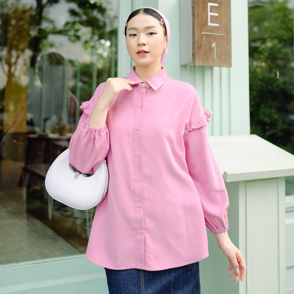 
            
                Load image into Gallery viewer, Chloe Candy Pink Tops | HijabChic
            
        