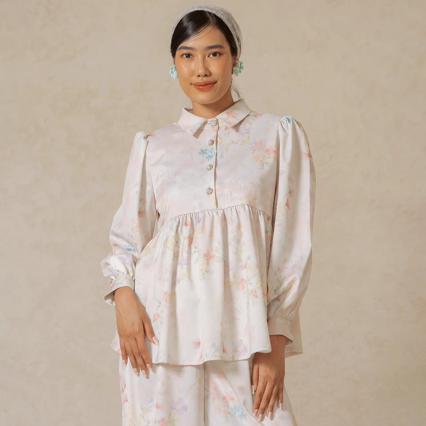 fritzy creme tops hijabchic atasan blouse