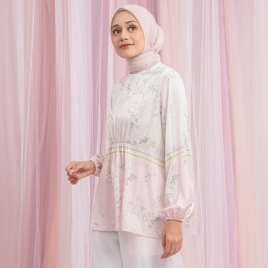 Dalena Creme Pink Top | HijabChic