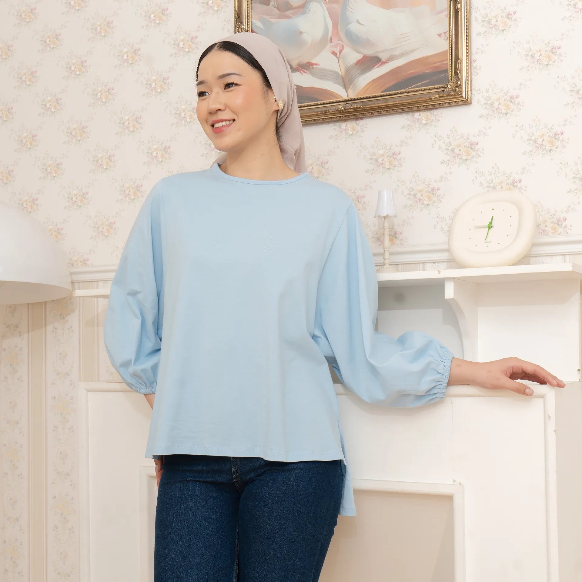 Danish Top - Kaos Stripe Katun Oversize | HijabChic