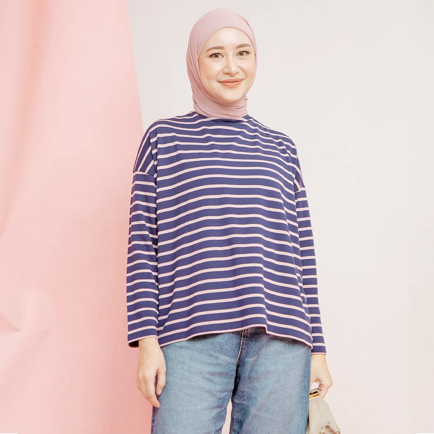 Ulyani Dark Blue Stripe Tops