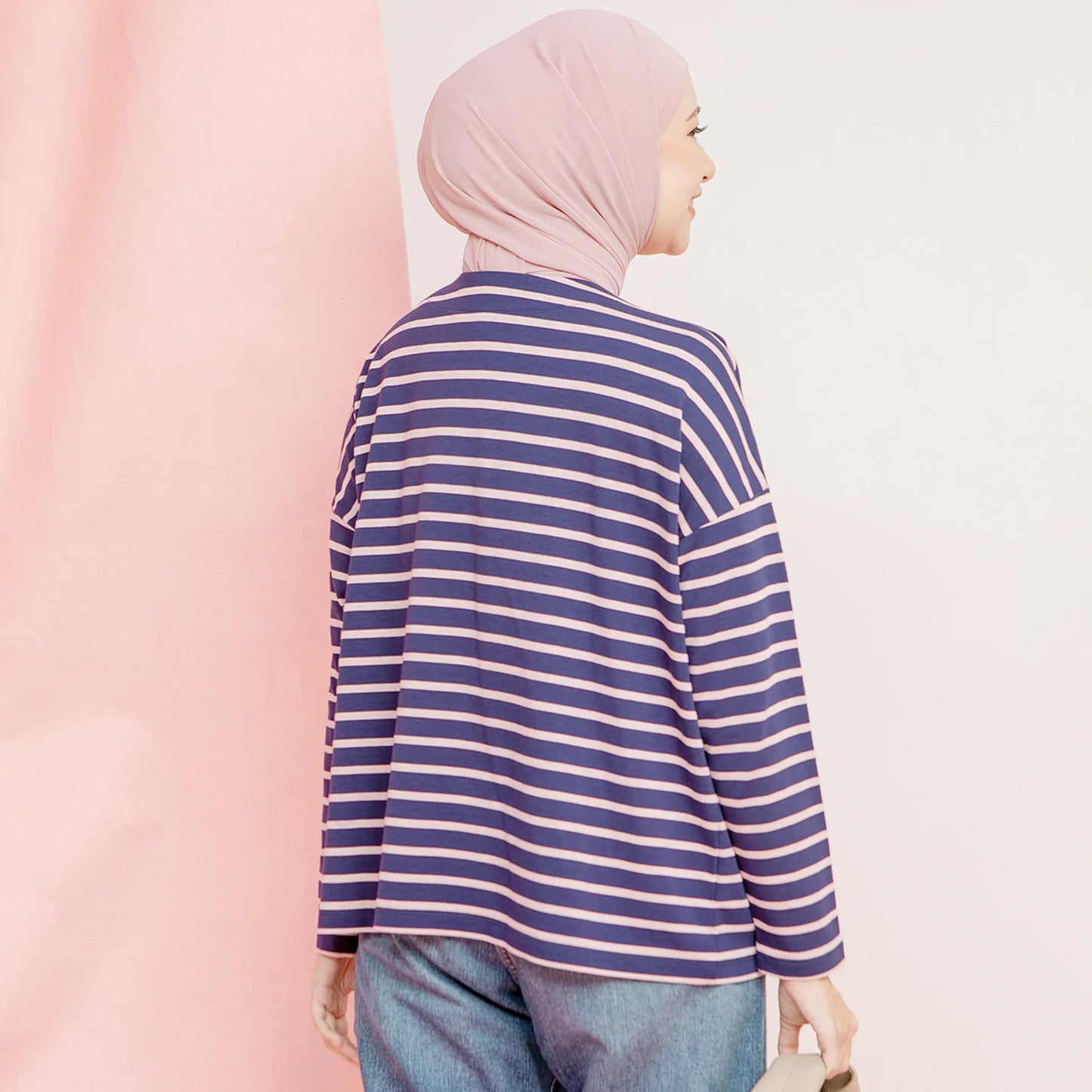 Ulyani Dark Blue Stripe Tops