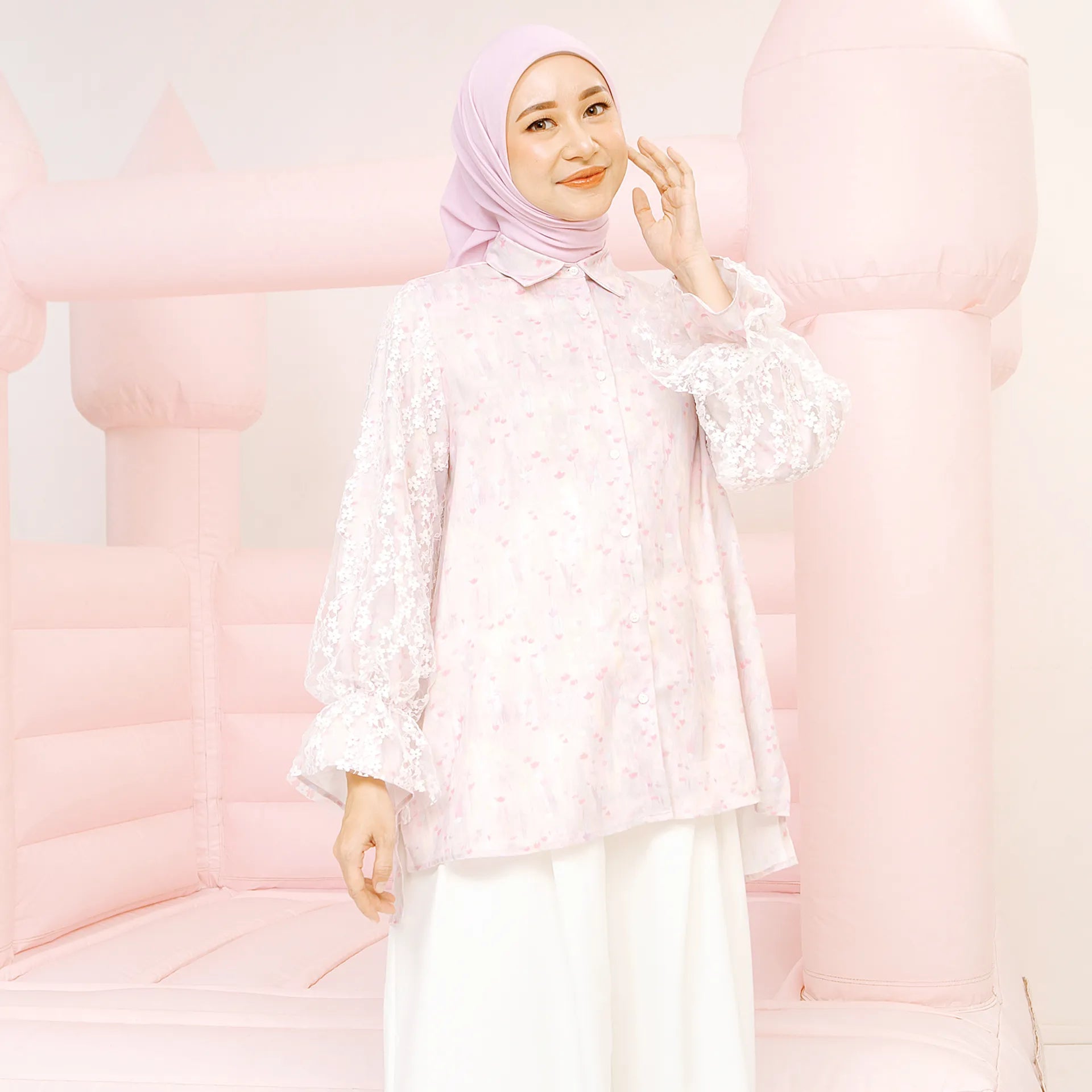 Decca Sage Pink Top | HijabChic