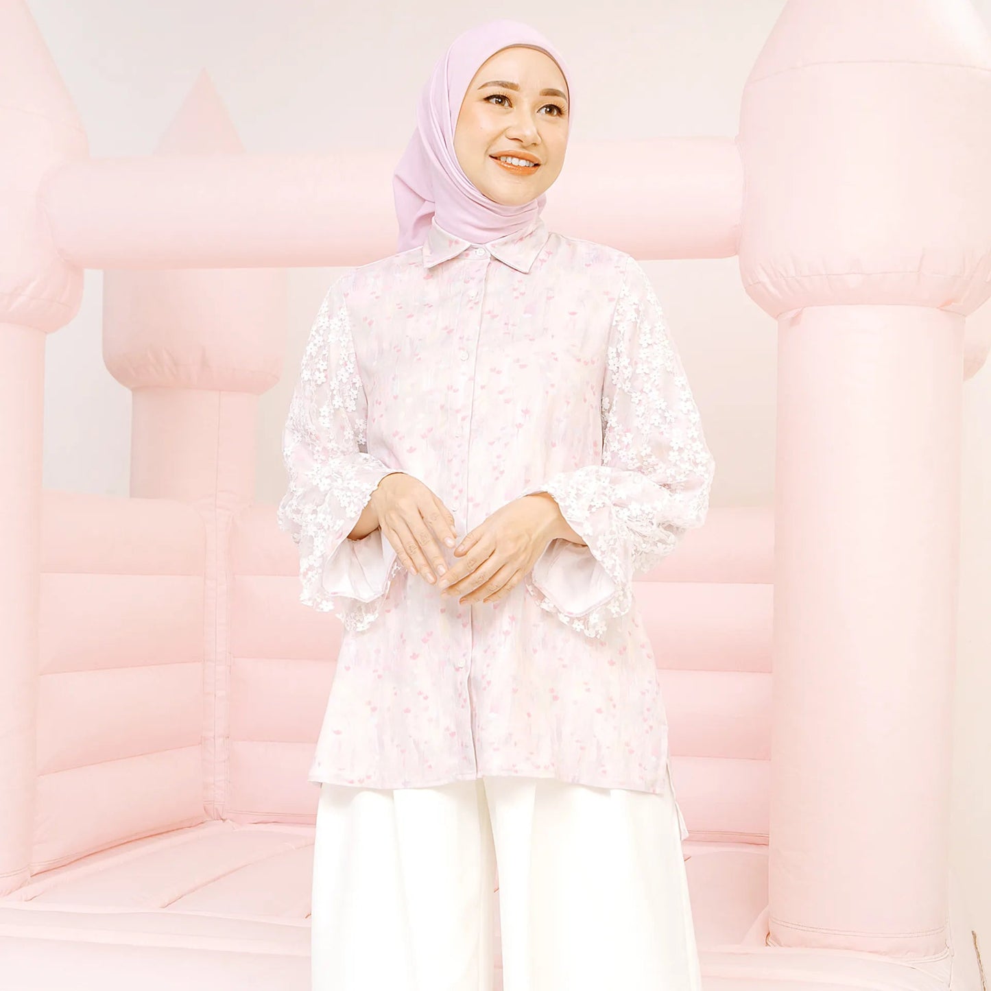 Decca Sage Pink Top | HijabChic