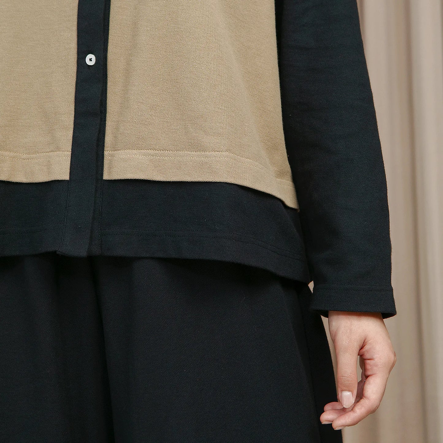 Deia Top - Kemeja Two Tone Color