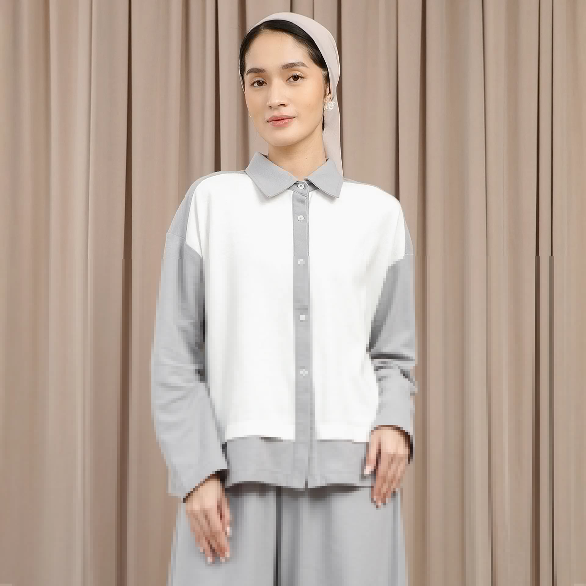 Deia Top - Kemeja Two Tone Color | HijabChic