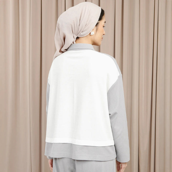 Deia Top - Kemeja Two Tone Color | HijabChic