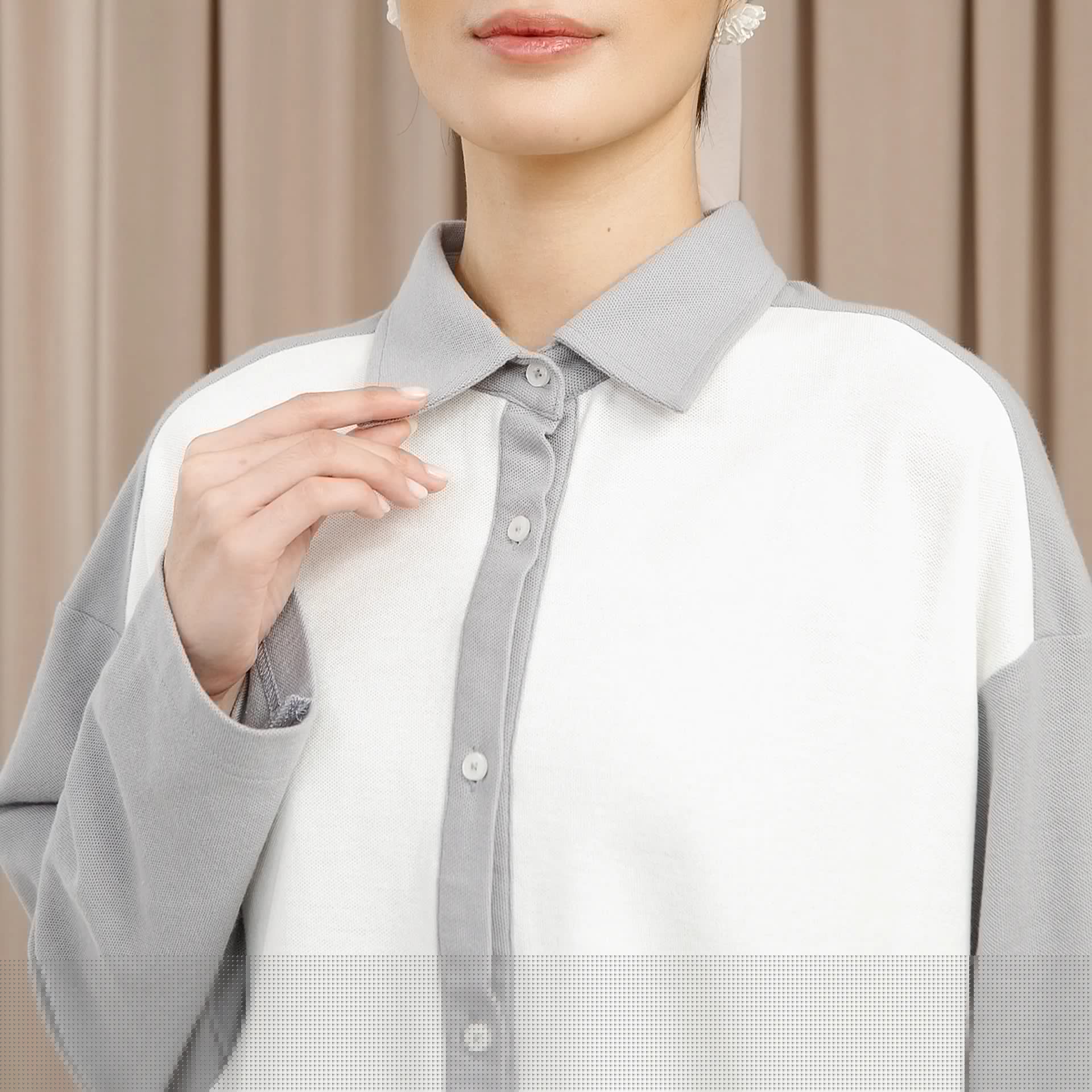 Deia Top - Kemeja Two Tone Color | HijabChic