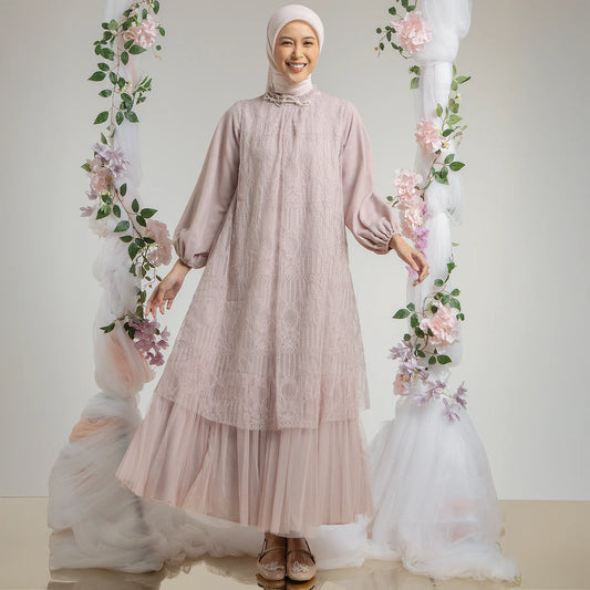 Syahira Pink Nude Dress (Pre-Order)