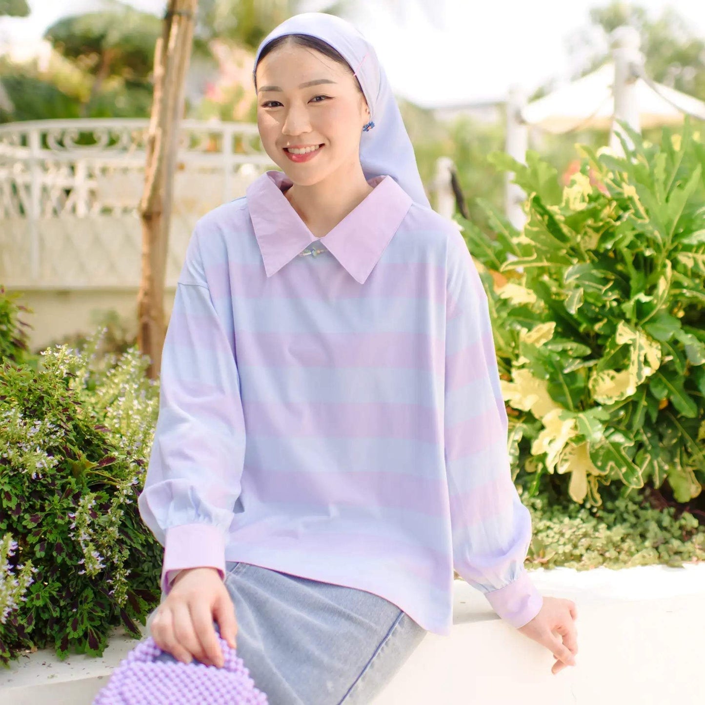 Damia Lilac Blue Top | HijabChic