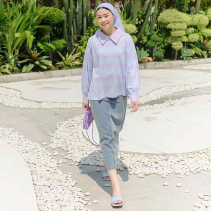 Damia Lilac Blue Top | HijabChic