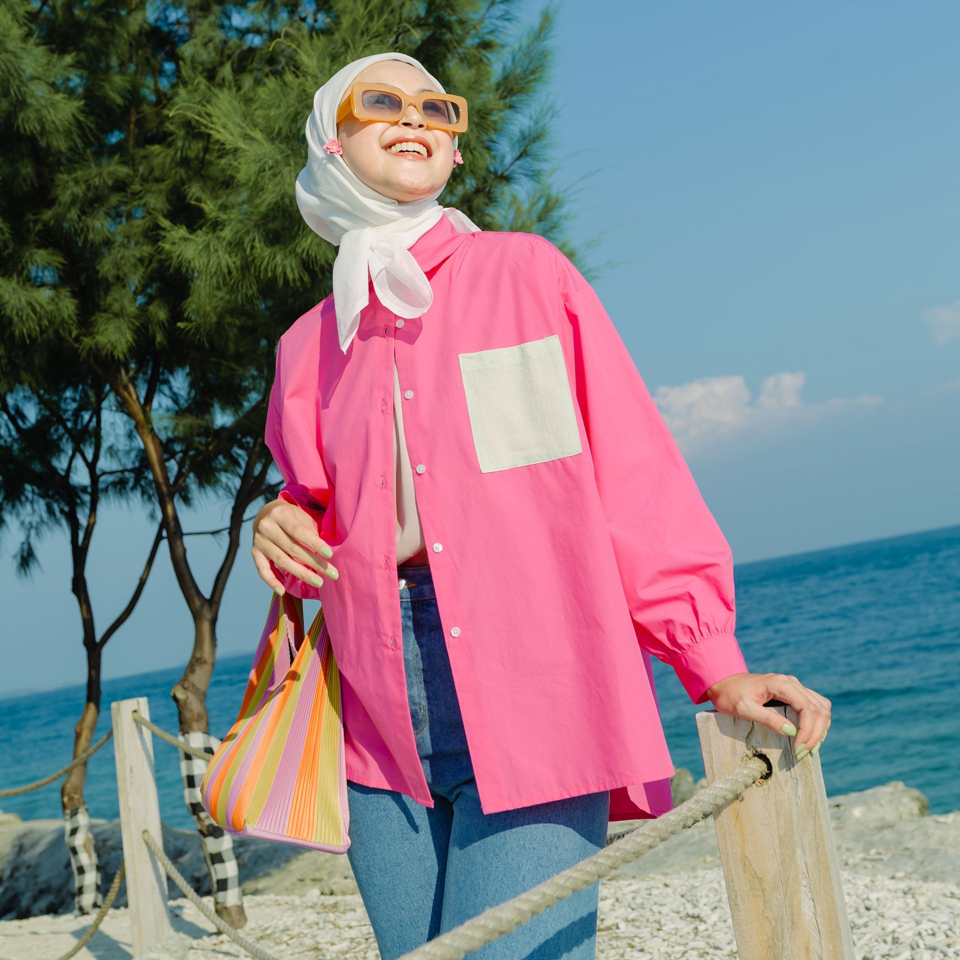 Delmara Candy Pink Tops | HijabChic
