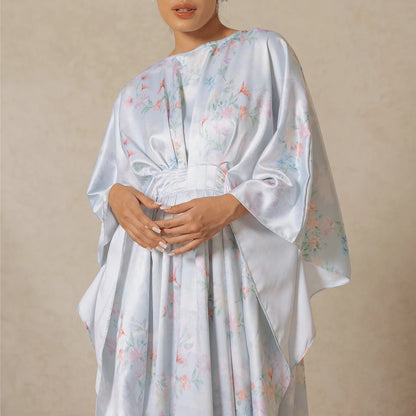 Keelia Dusty Blue Kaftan Dress | HijabChic