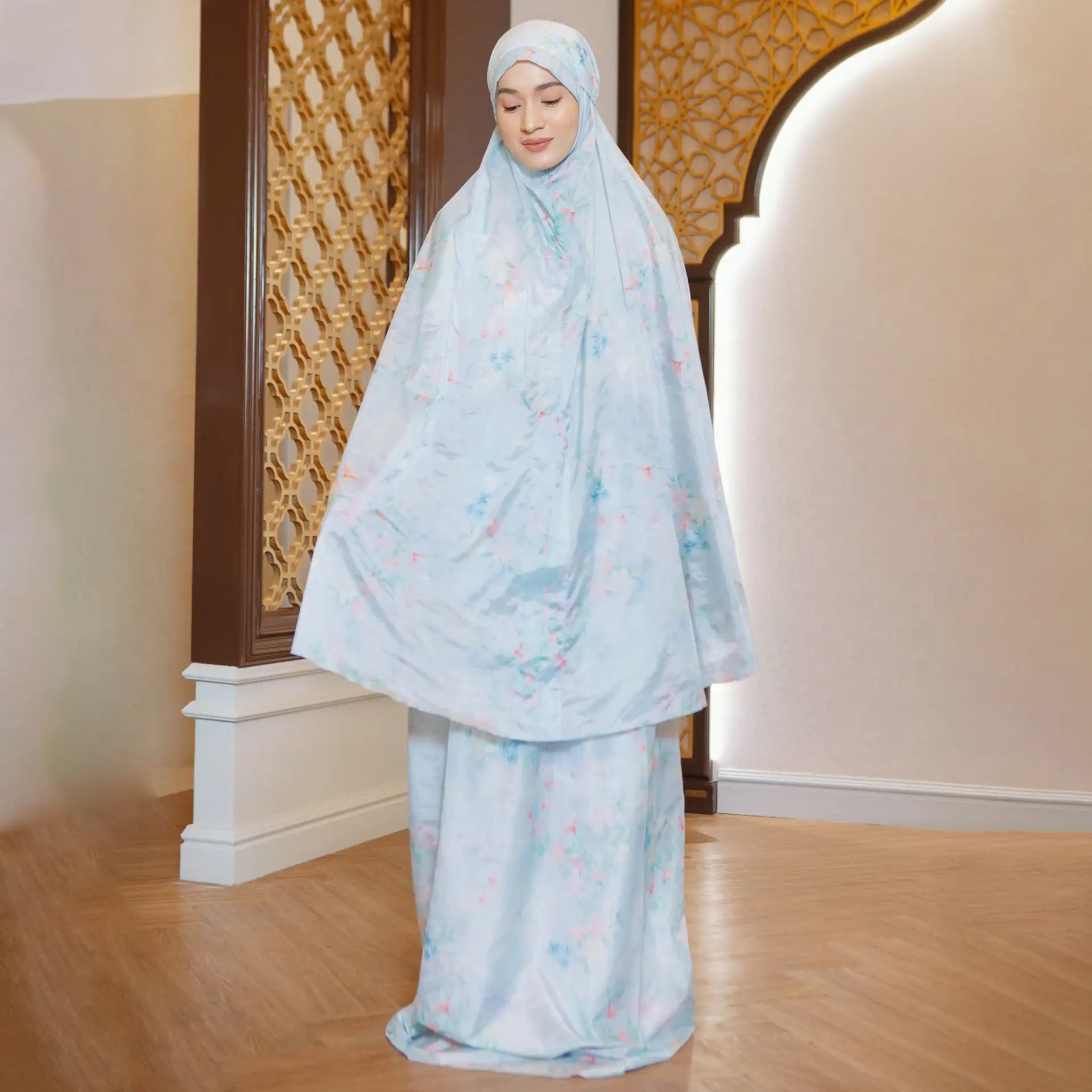 Arabella Prayer Set In Dusty Blue hijabchic mukena 2