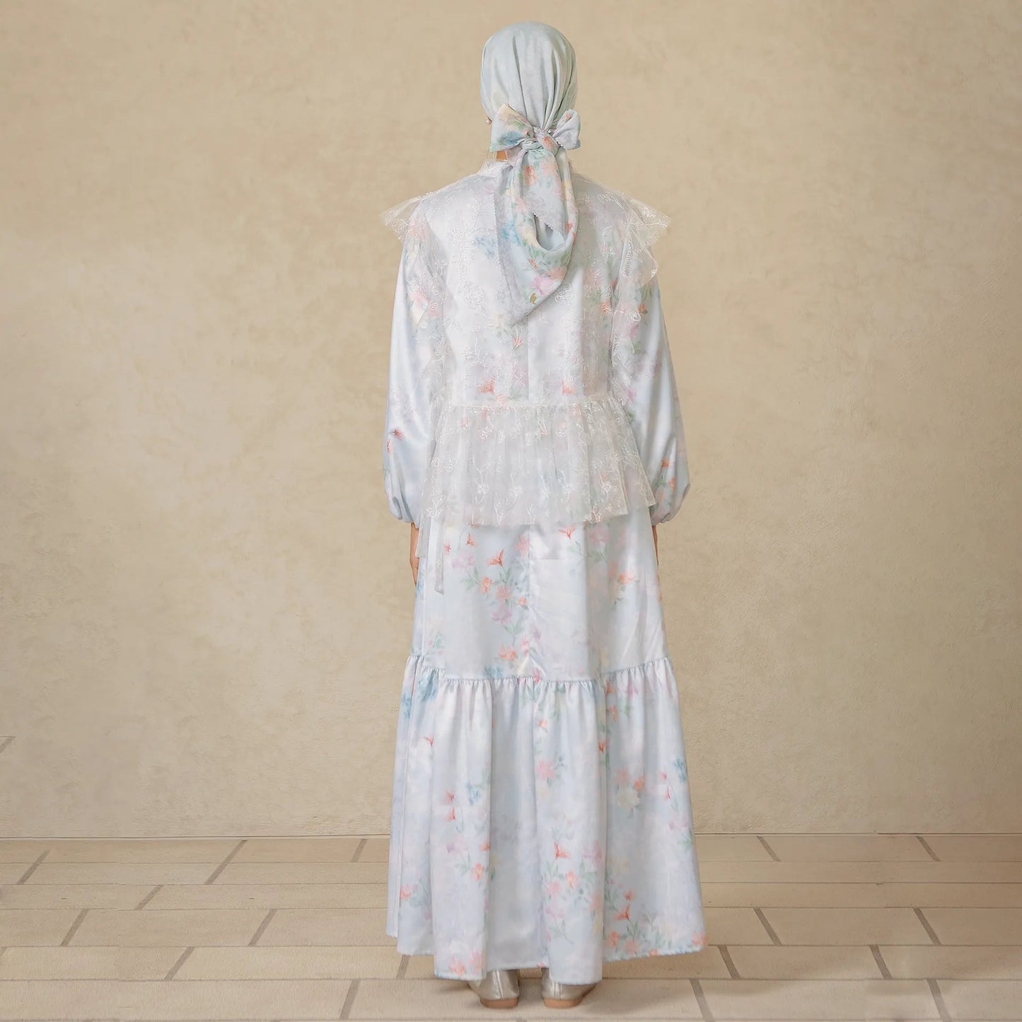 lavena dusty blue clothing set hijabchic baju setelan atasan dan rok wanita