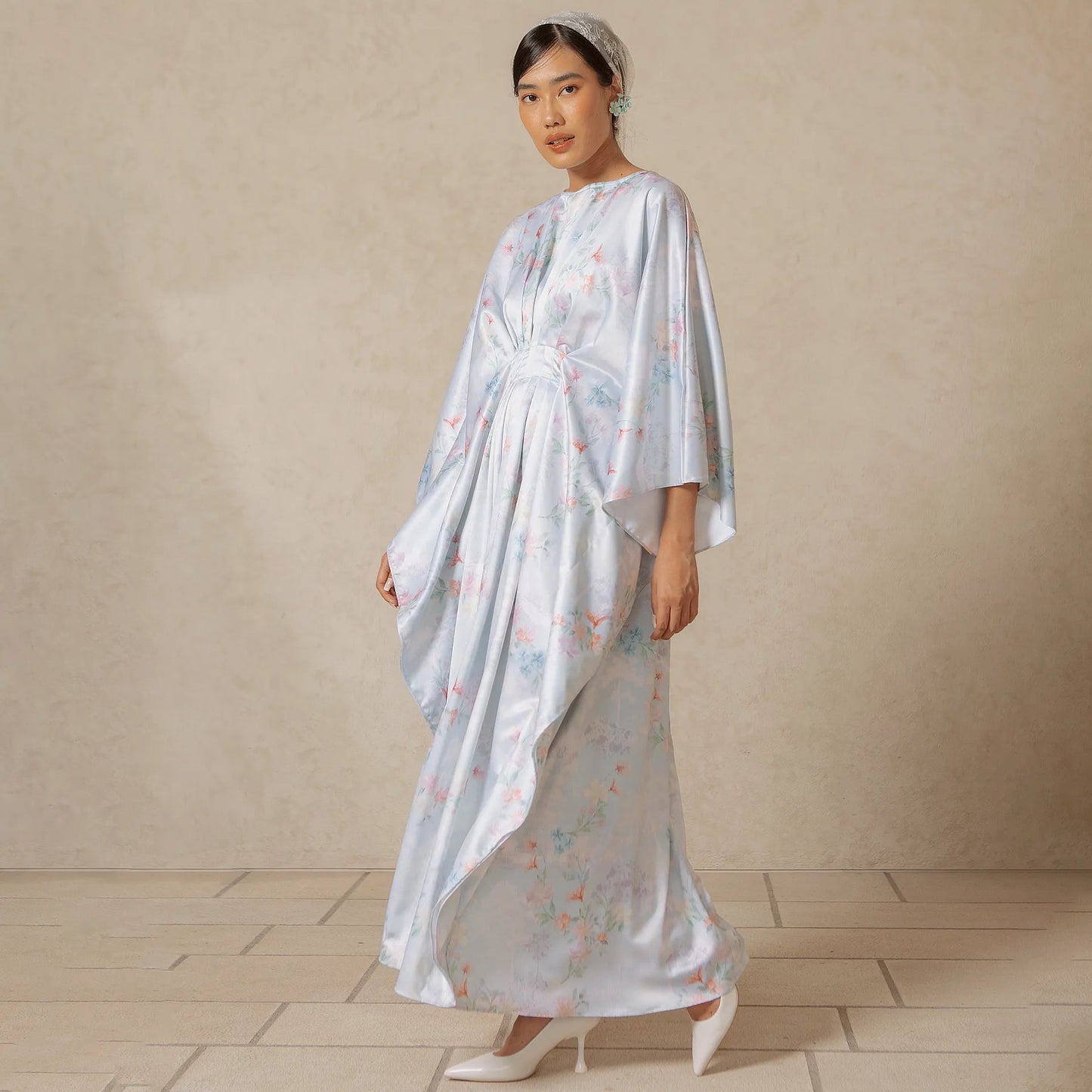 Keelia Dusty Blue Kaftan Dress