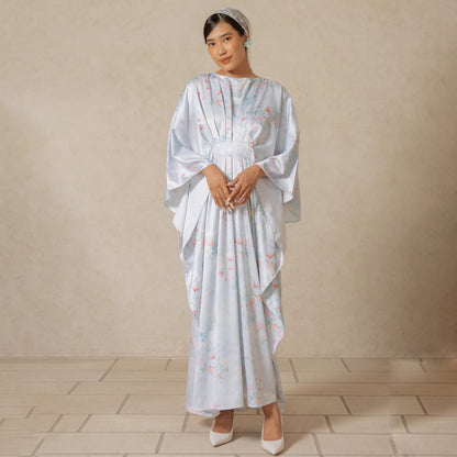 Keelia Dusty Blue Kaftan Dress | HijabChic