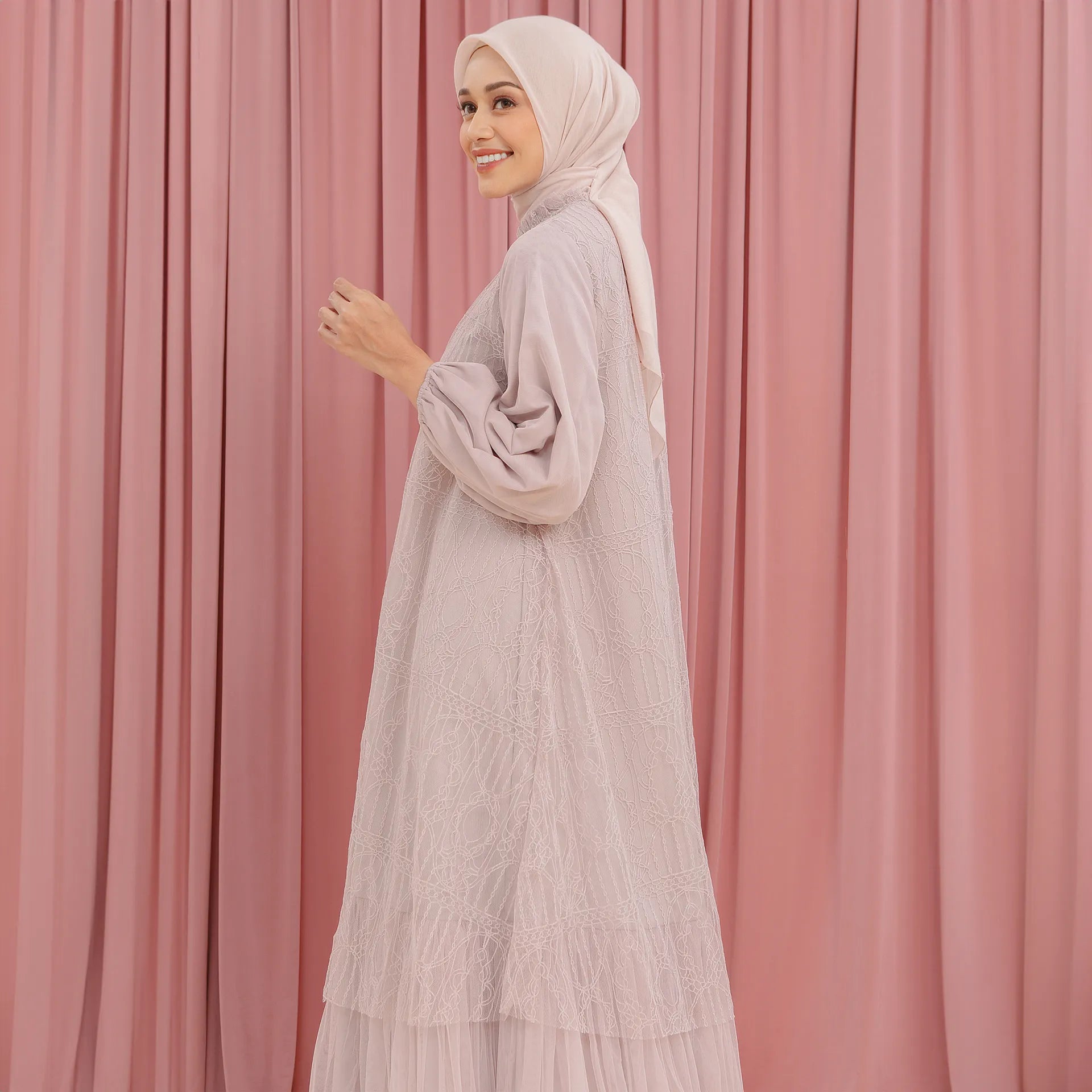 Syahira Pink Nude Dress (Pre-Order)