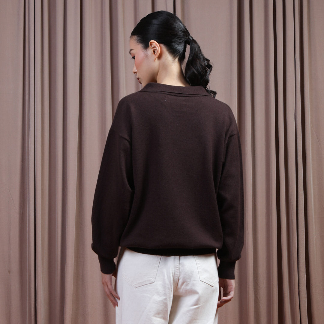 Evelyn Dark Brown Top
