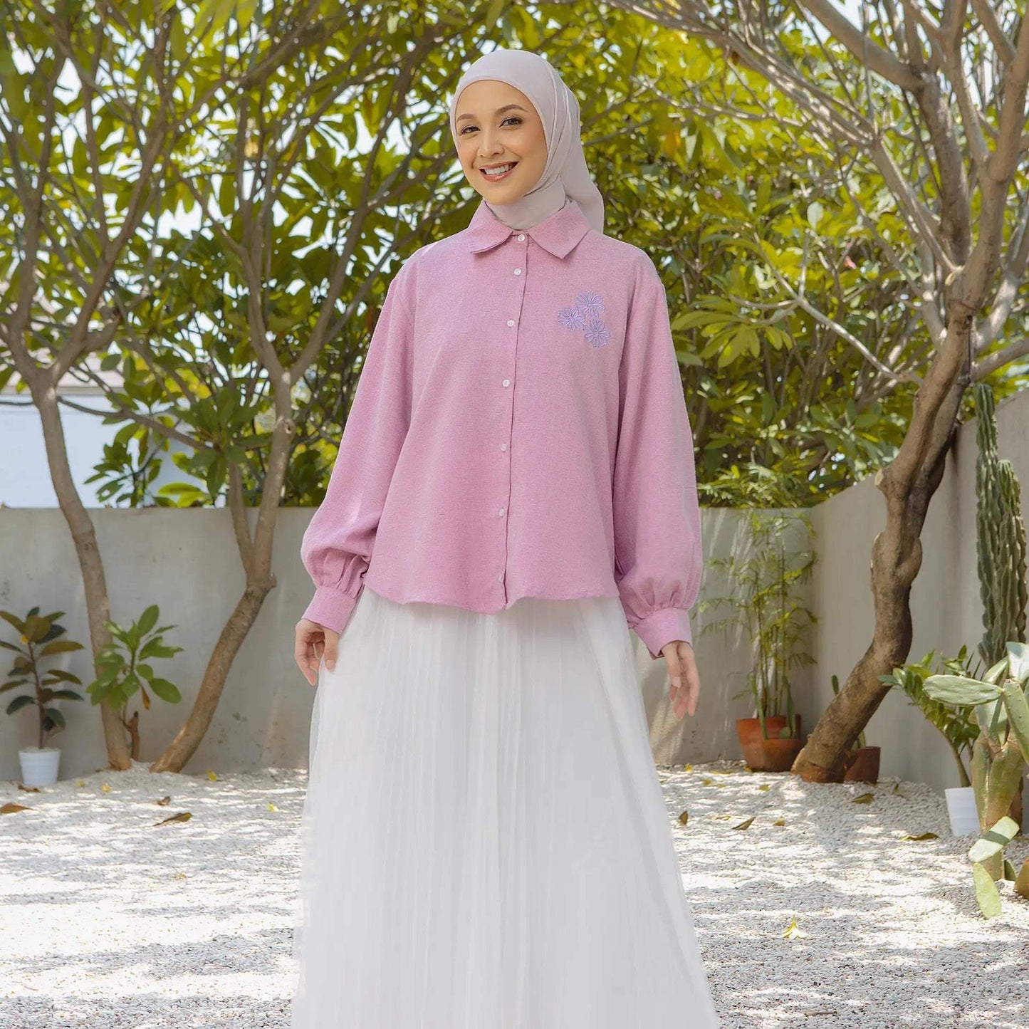 eilyn pink tops hijabchic atasan kemeja 1